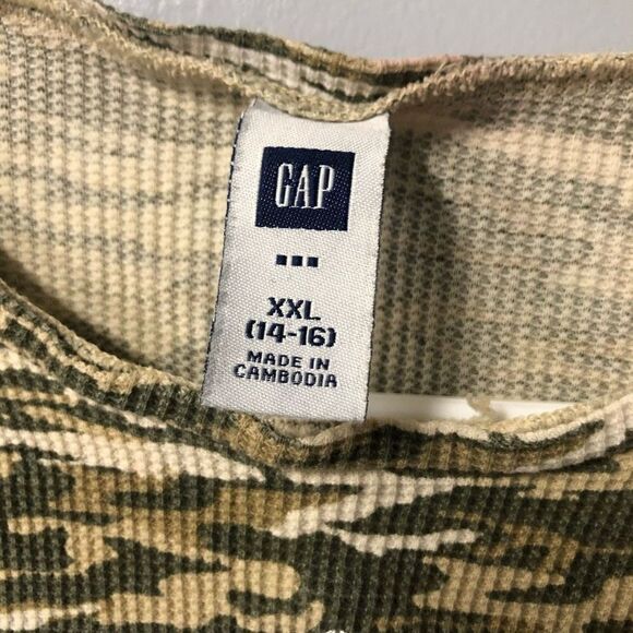 y2k camo long sleeve thermal crown embroidered size xxl in kids gap - Picture 3 of 9